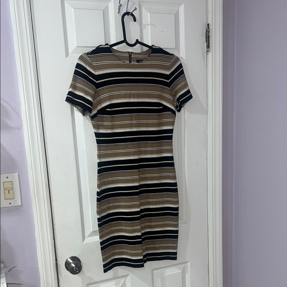 Striped Black and Tan Dress